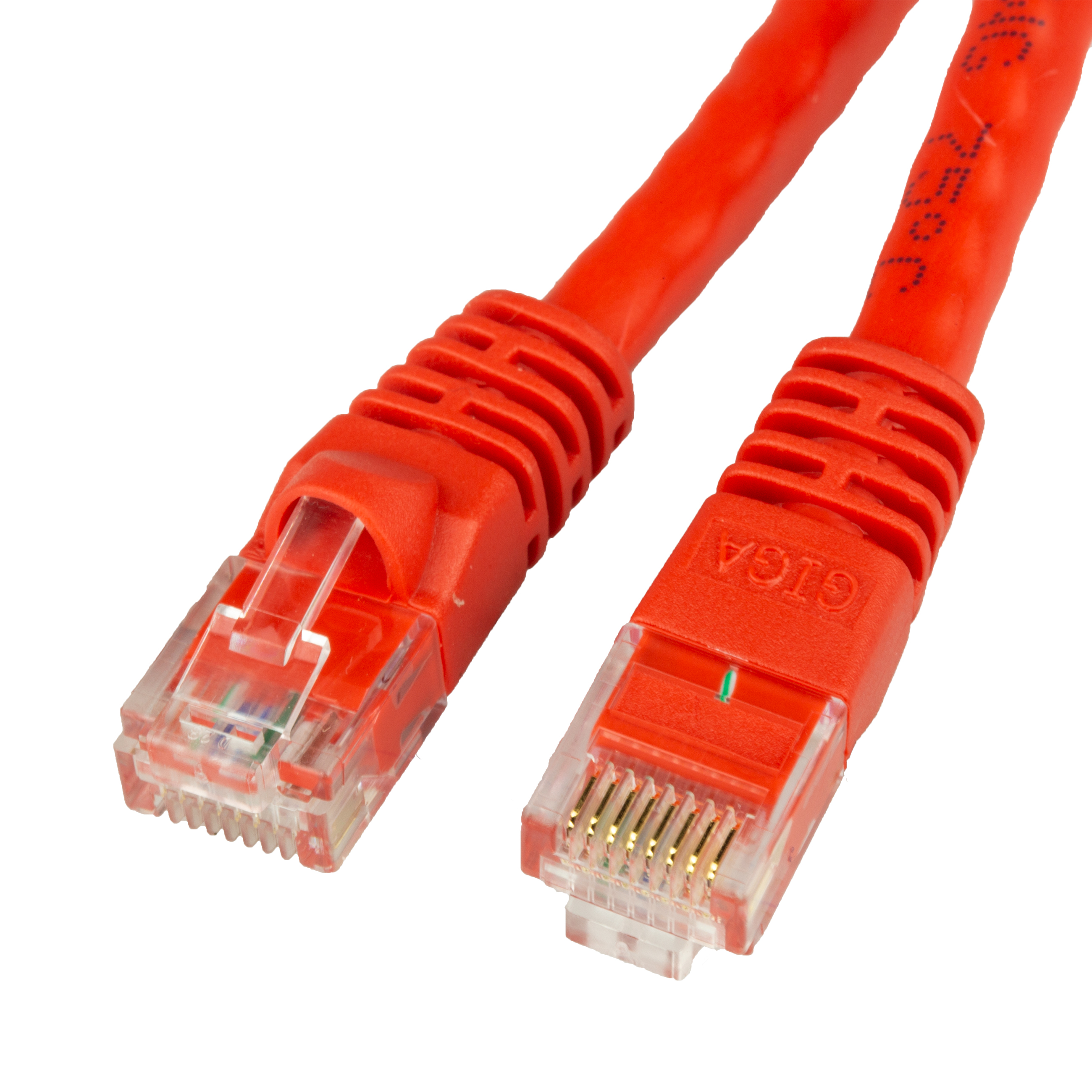Unshielded CAT6 Red Ethernet Patch Cable - Molded Boot/Snagless RJ45 to RJ45