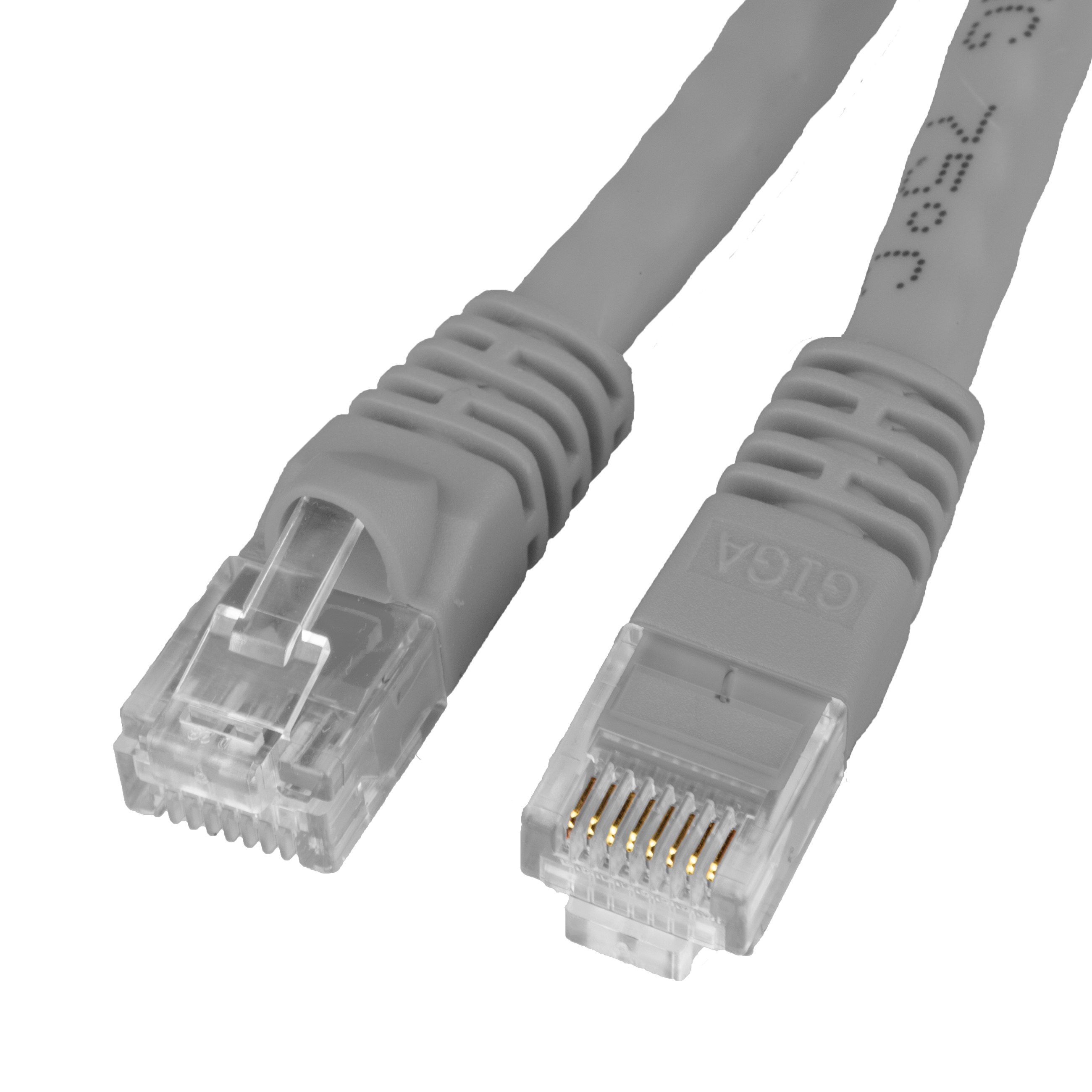 Unshielded CAT6a Gray Ethernet Cable - Molded Boot/ Snagless RJ45 to RJ45