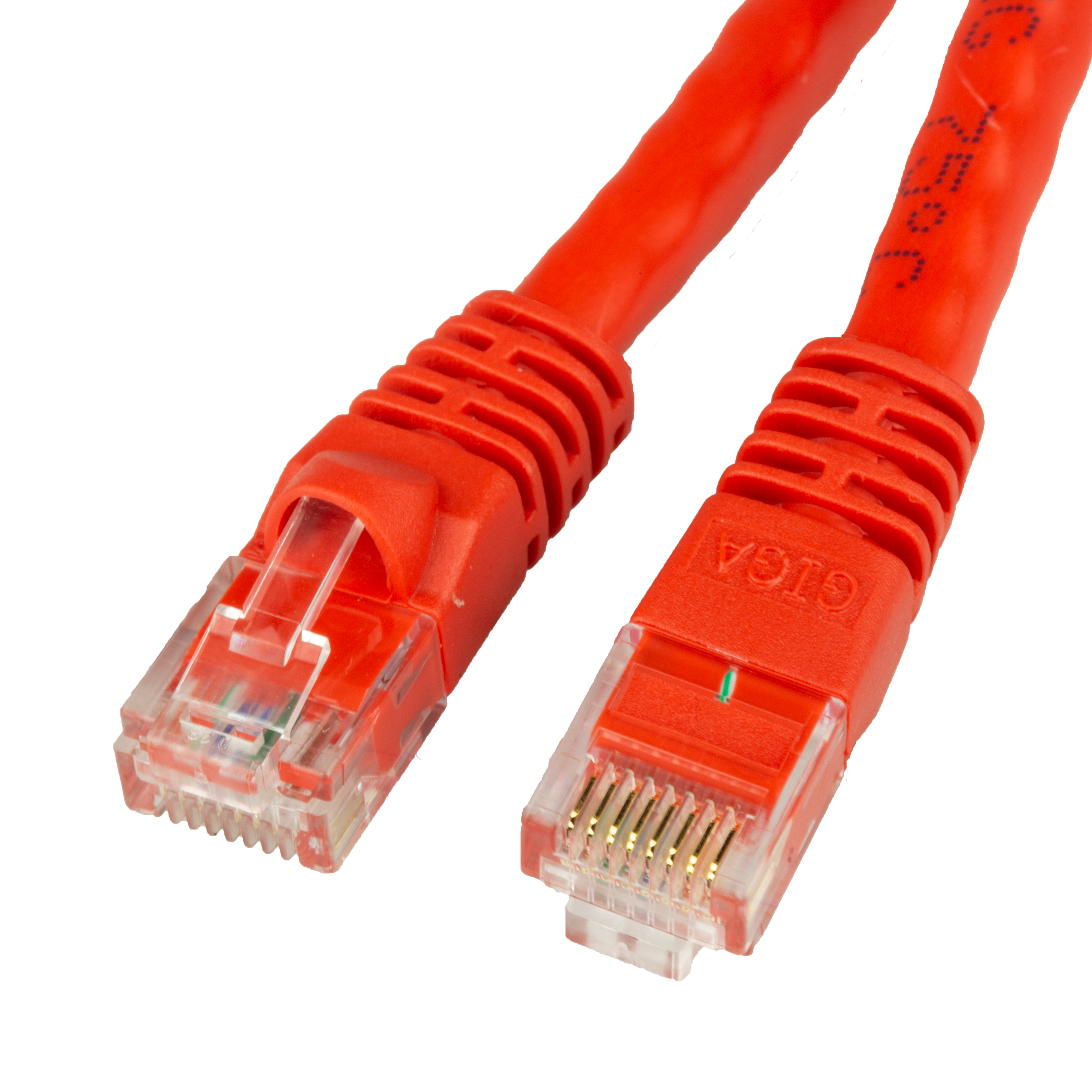 Unshielded Cat6a Red Ethernet Patch Cable, Snagless/Molded Boot, 500 MHz, 1 foot