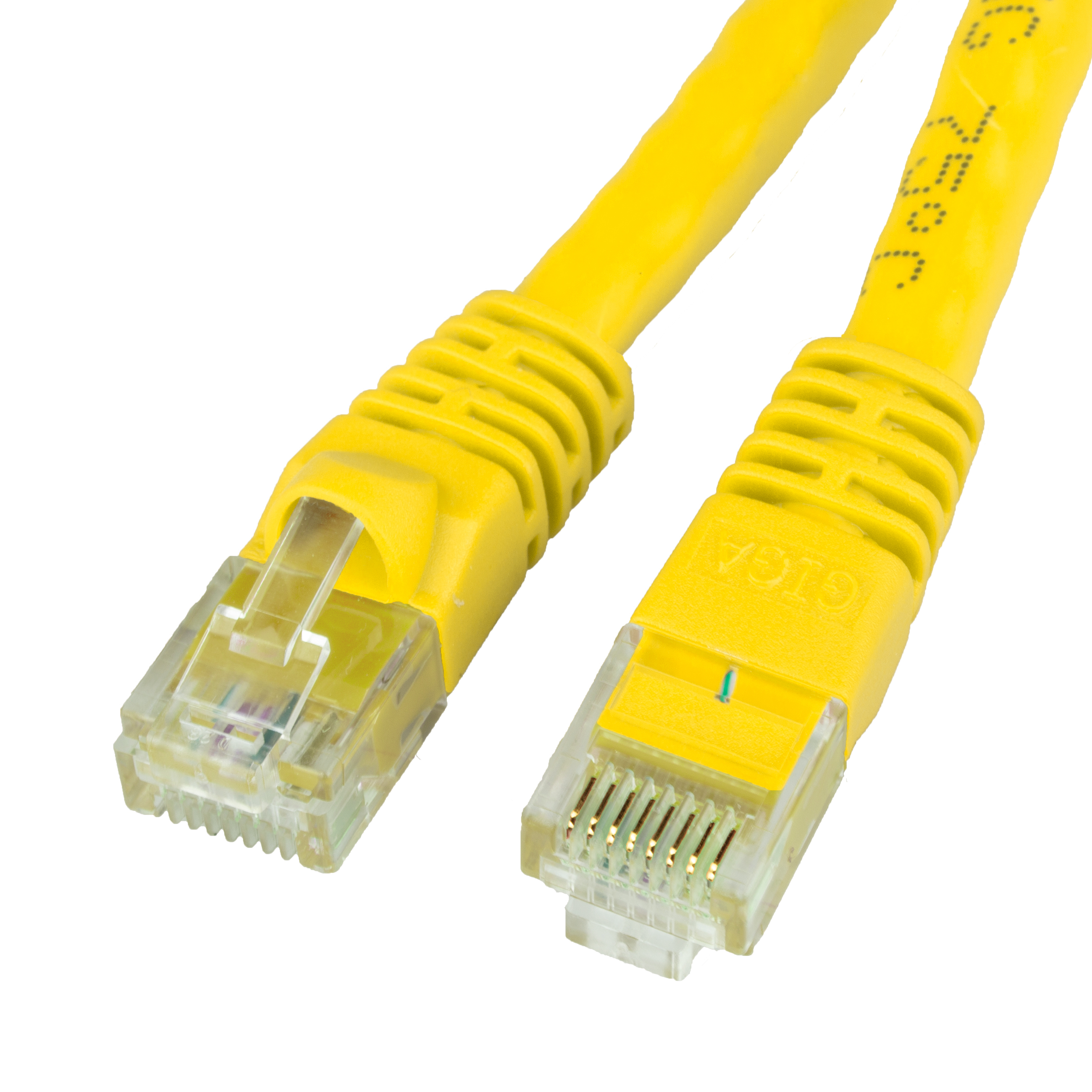 Unshielded CAT6a Yellow Ethernet Cable - Molded Boot / Snagless RJ45 to RJ45
