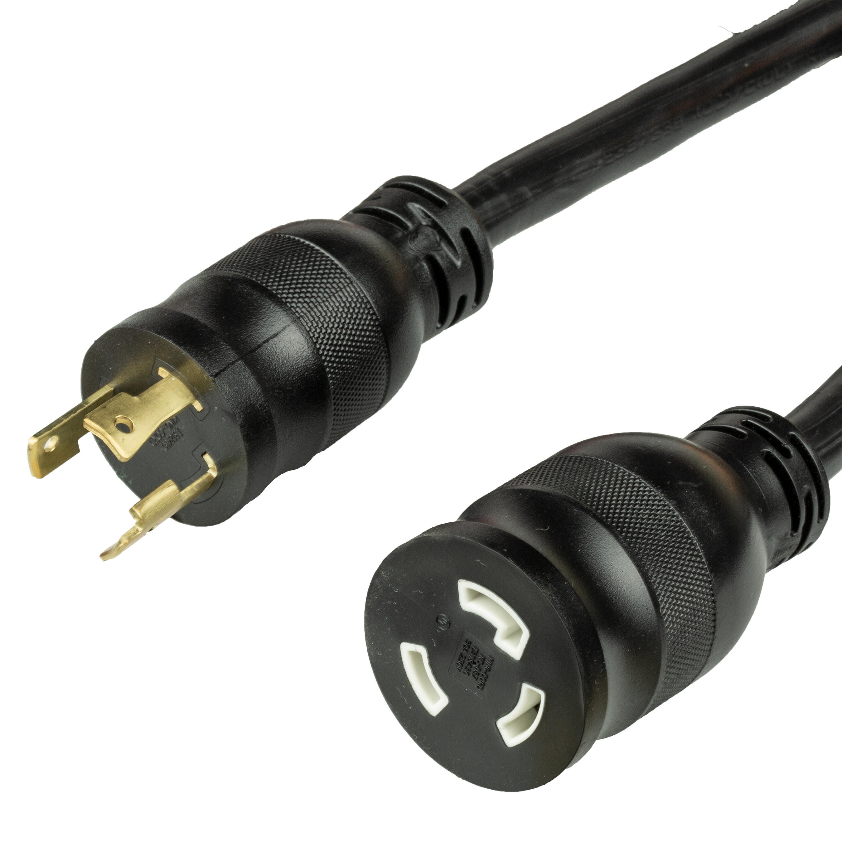 Black NEMA L6-30P Twist-Lock Extension Cords