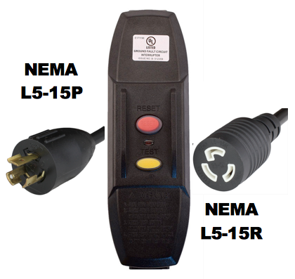 MANUAL RESET - INLINE STYLE - NEMA L5-15P/R GFCI EXTENSION CORD