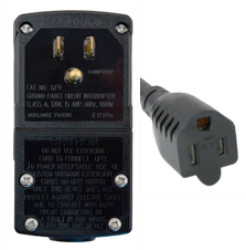 Plug Head GFCI | NEMA 5-15P MANUAL RESET to 5-15R Extension Cord