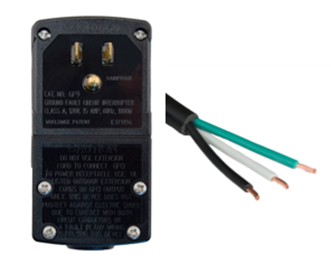 Plug Head GFCI | NEMA 5-15P MANUAL RESET to OPEN ENDED Power Cord