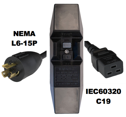 MANUAL RESET INLINE GFCI | L6-15P to IEC320 C19