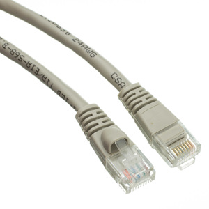 Unshielded CAT5e Gray Ethernet Crossover Patch Cable RJ45 to RJ45