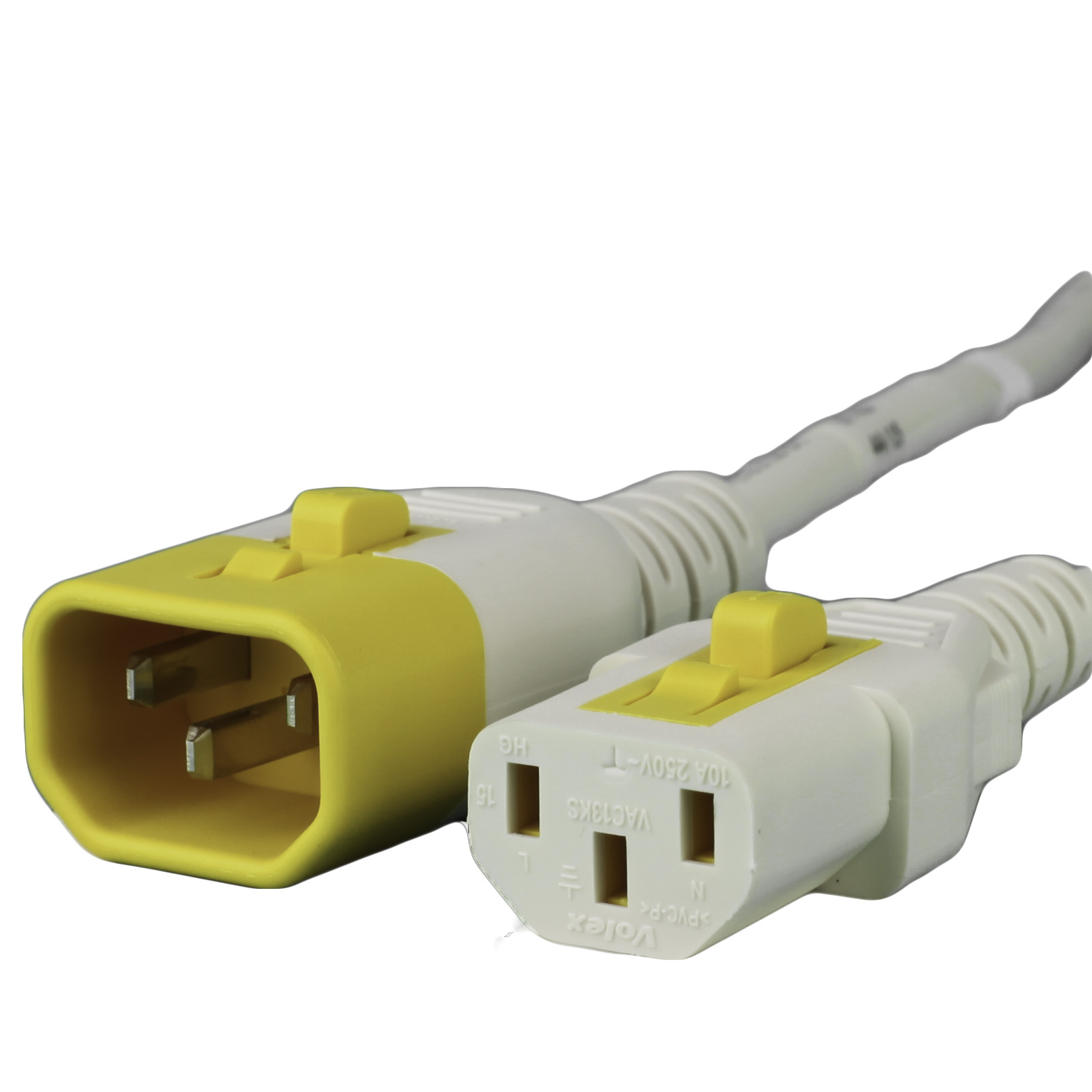 5FT C13 C14 VLOCK 10A 250V WHITE Power Cord
