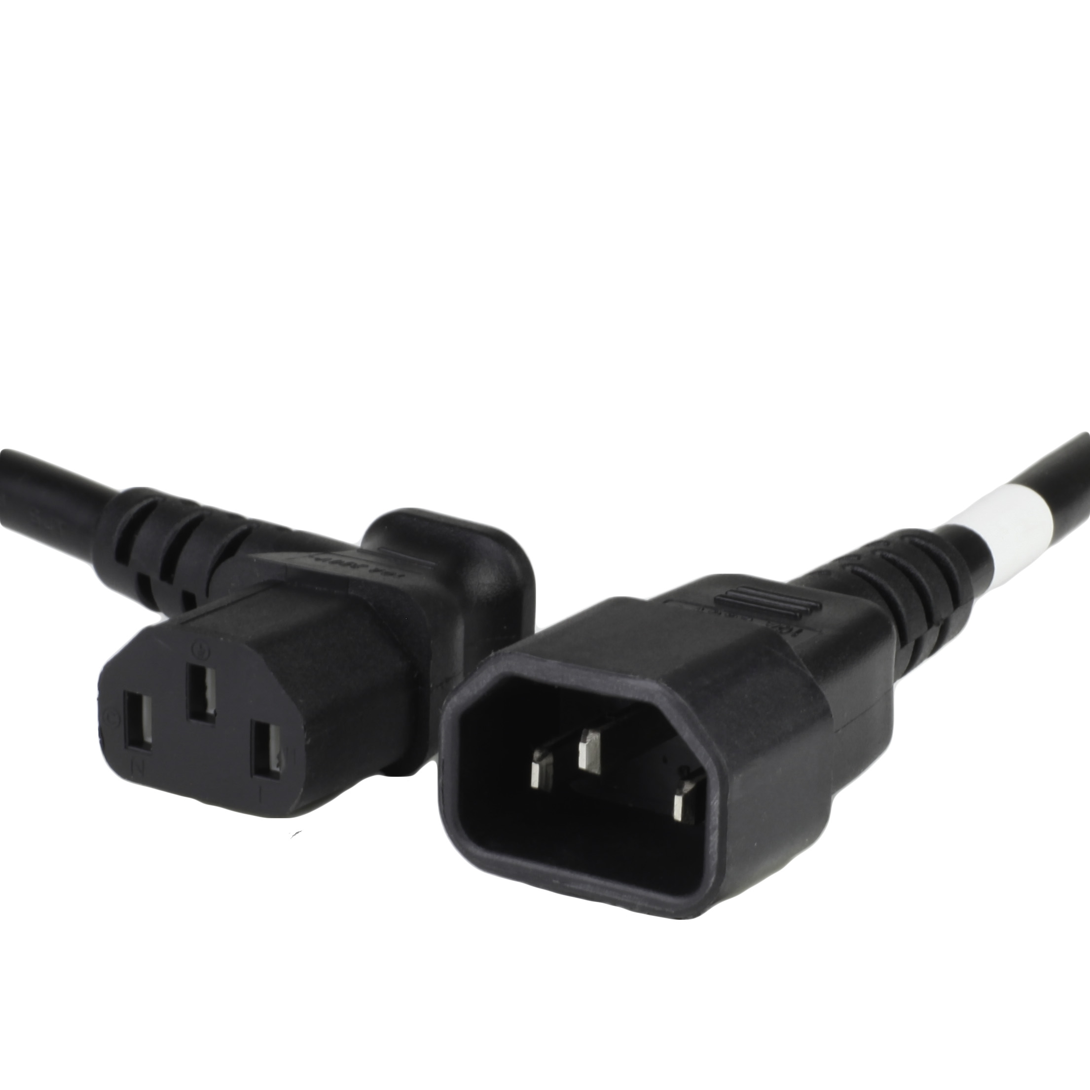 Black 10A C13 RIGHT ANGLED to C14