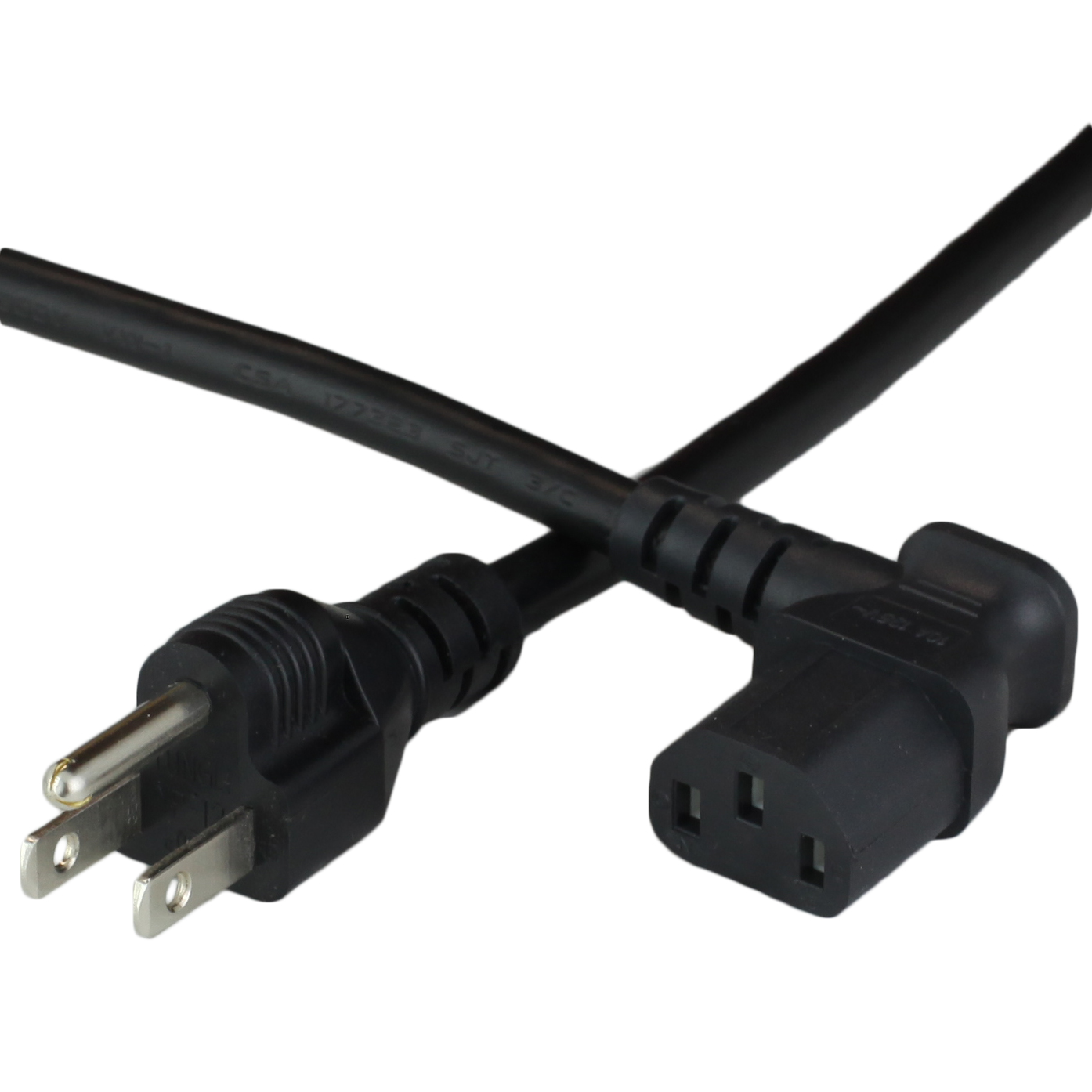 10A NEMA 5-15P to IEC60320 C13 RIGHT ANGLE
