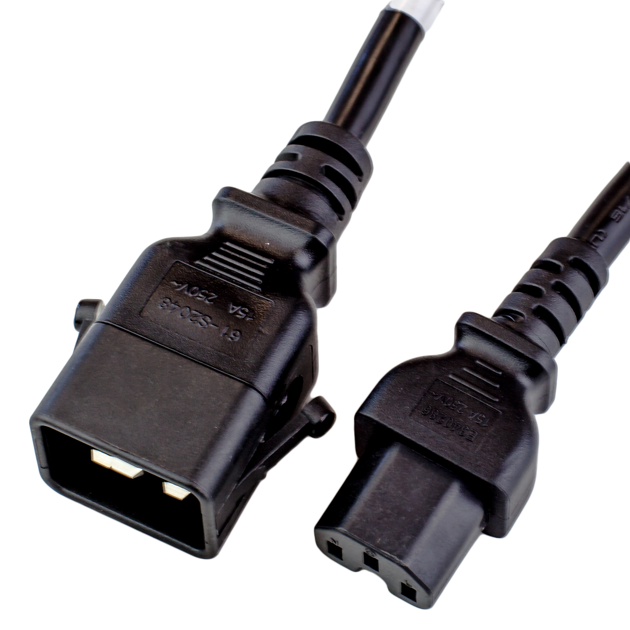 15A P-Lock C20 C15 Power Cords - BLACK