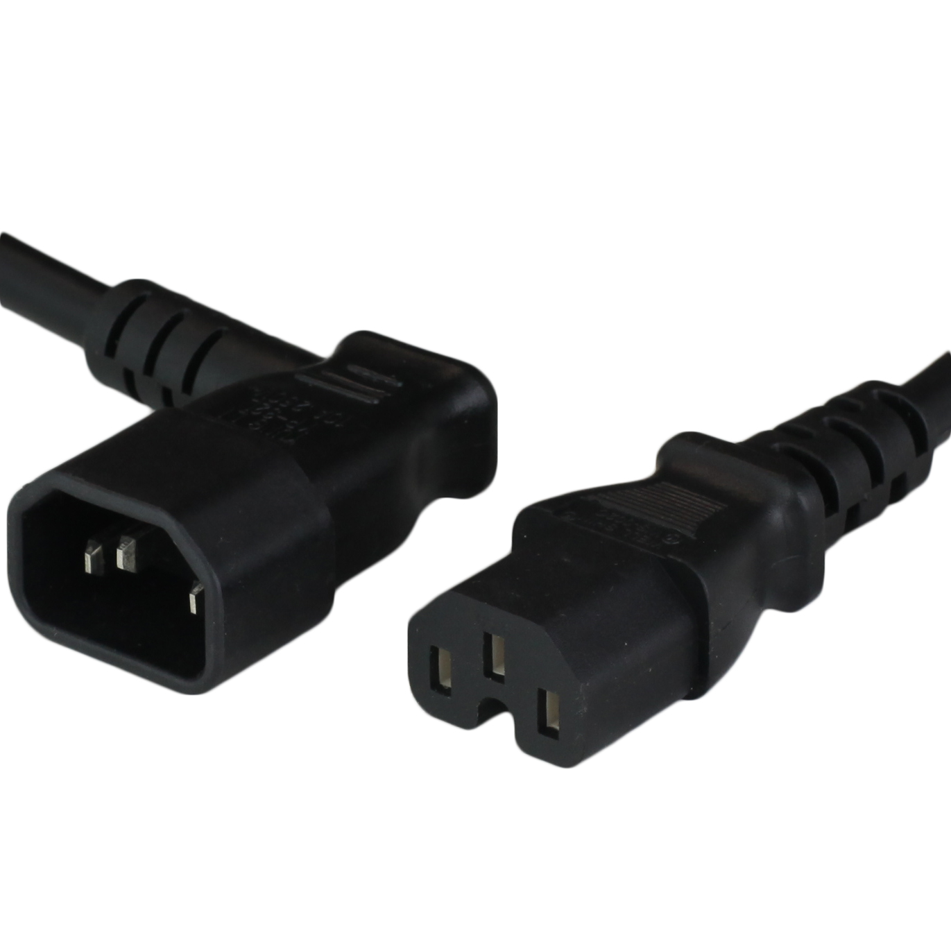 15A RIGHT ANGLE C14 to C15 Power Cords - BLACK