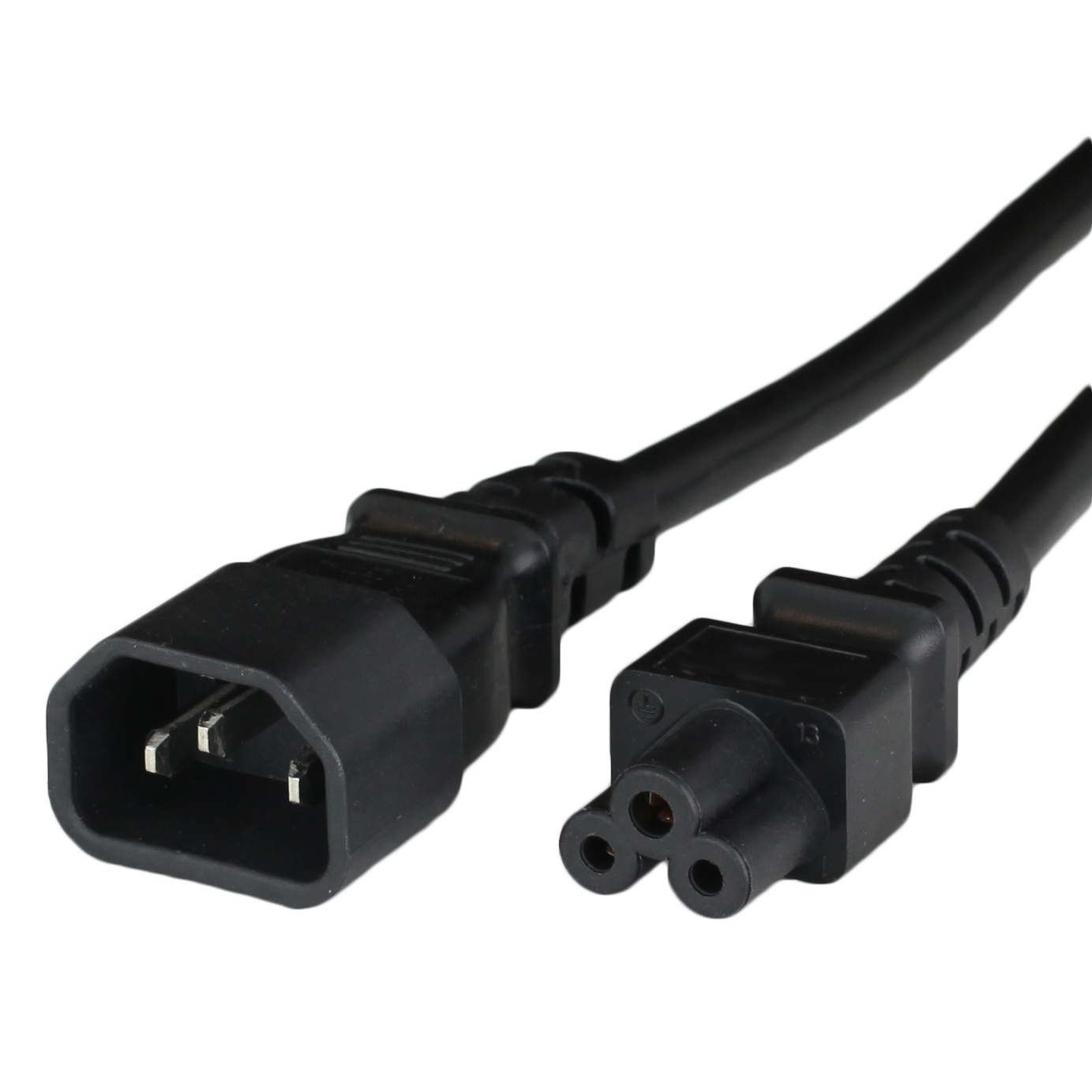 1FT C14 C5 10A 125V 18awg-3c SJT Power Cord - BLACK