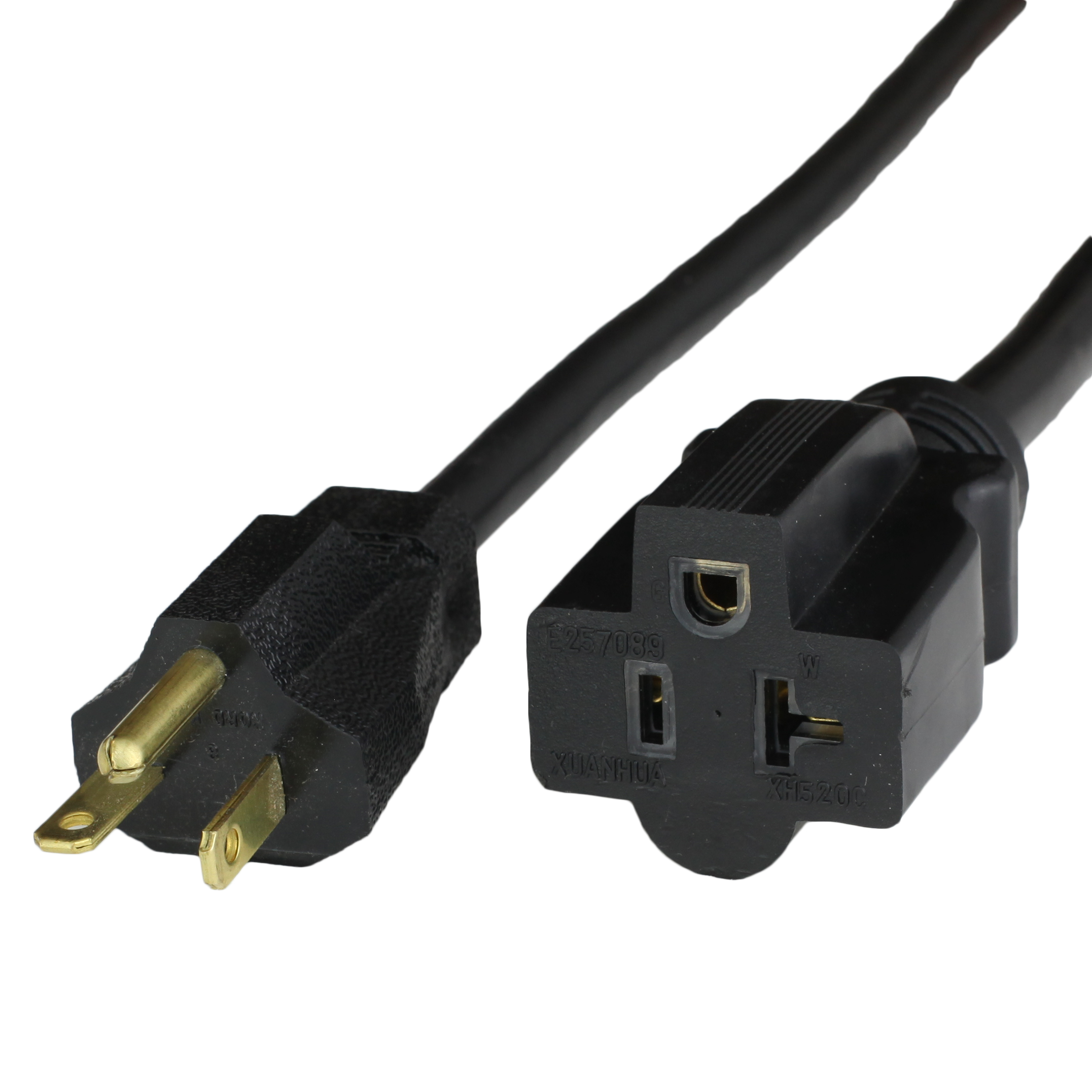 Black NEMA 5-20P/R 125V 20A Extension Cords
