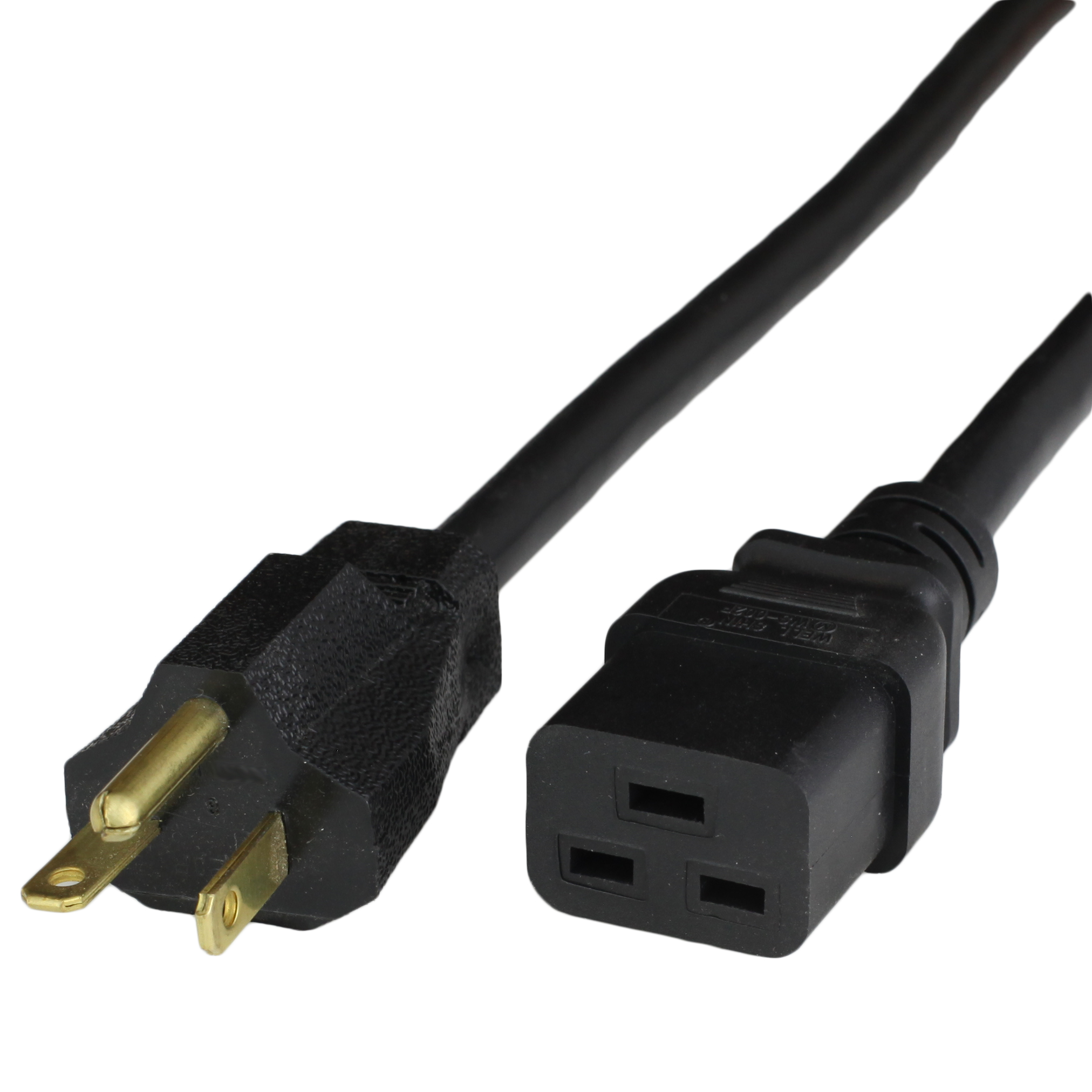 3FT NEMA 5-20P C19 20A 125V Power Cord - BLACK