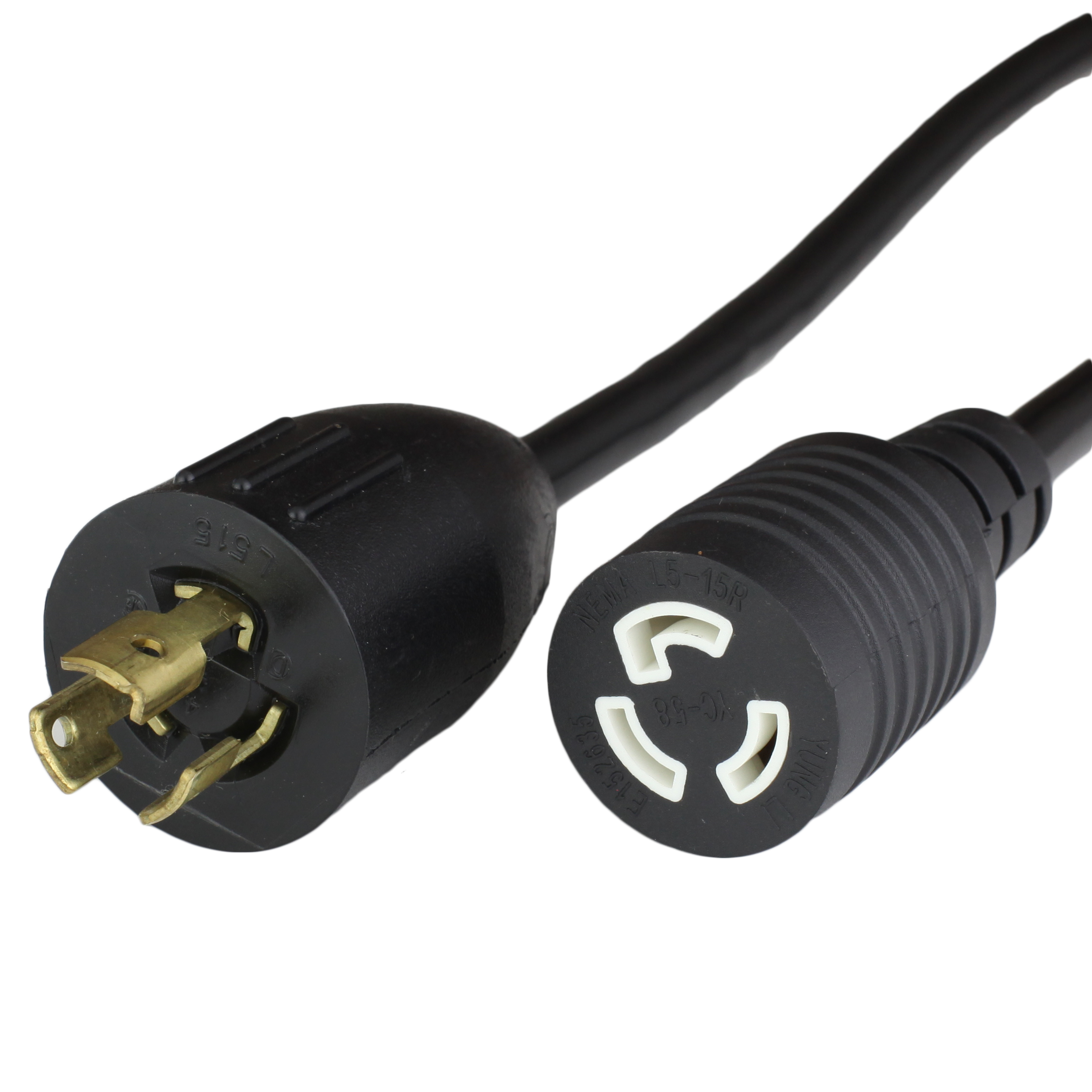 Black NEMA L5-15 Locking Extension Cords