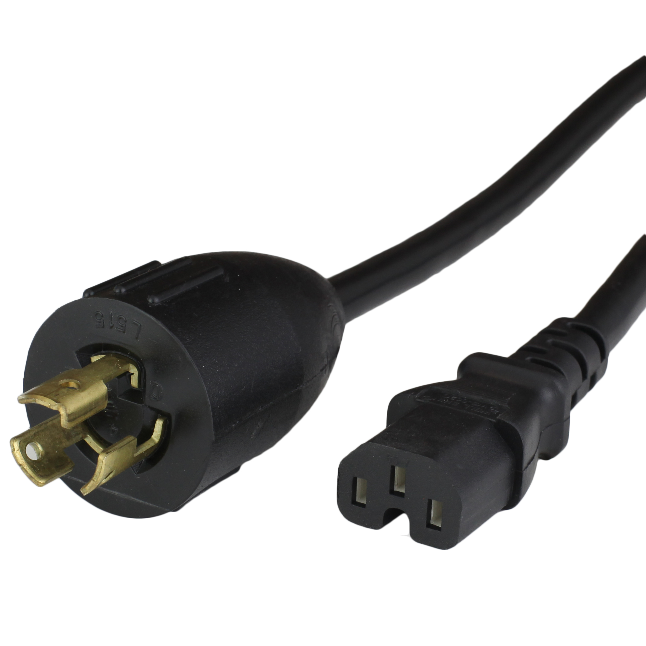 Black NEMA L5-15P to IEC 60320 C15 High Temp Power Cords