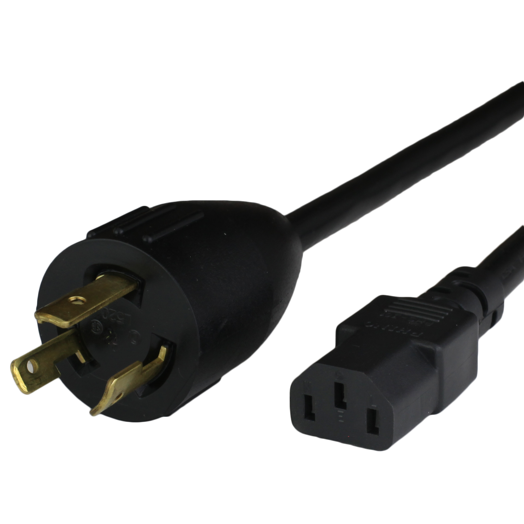 Black NEMA L5-20P to IEC60320 C13 Adapter Power Cords
