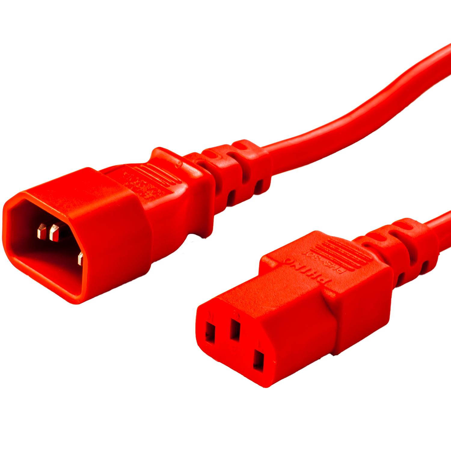 3FT C13 C14 10A 250V 18/3 SJT RED Power Cord