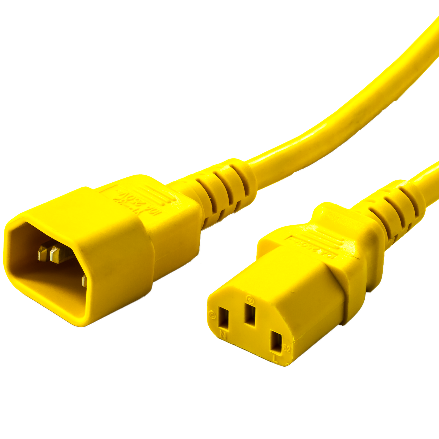 8FT C13 C14 10A 250V 18/3 SJT YELLOW Power Cord