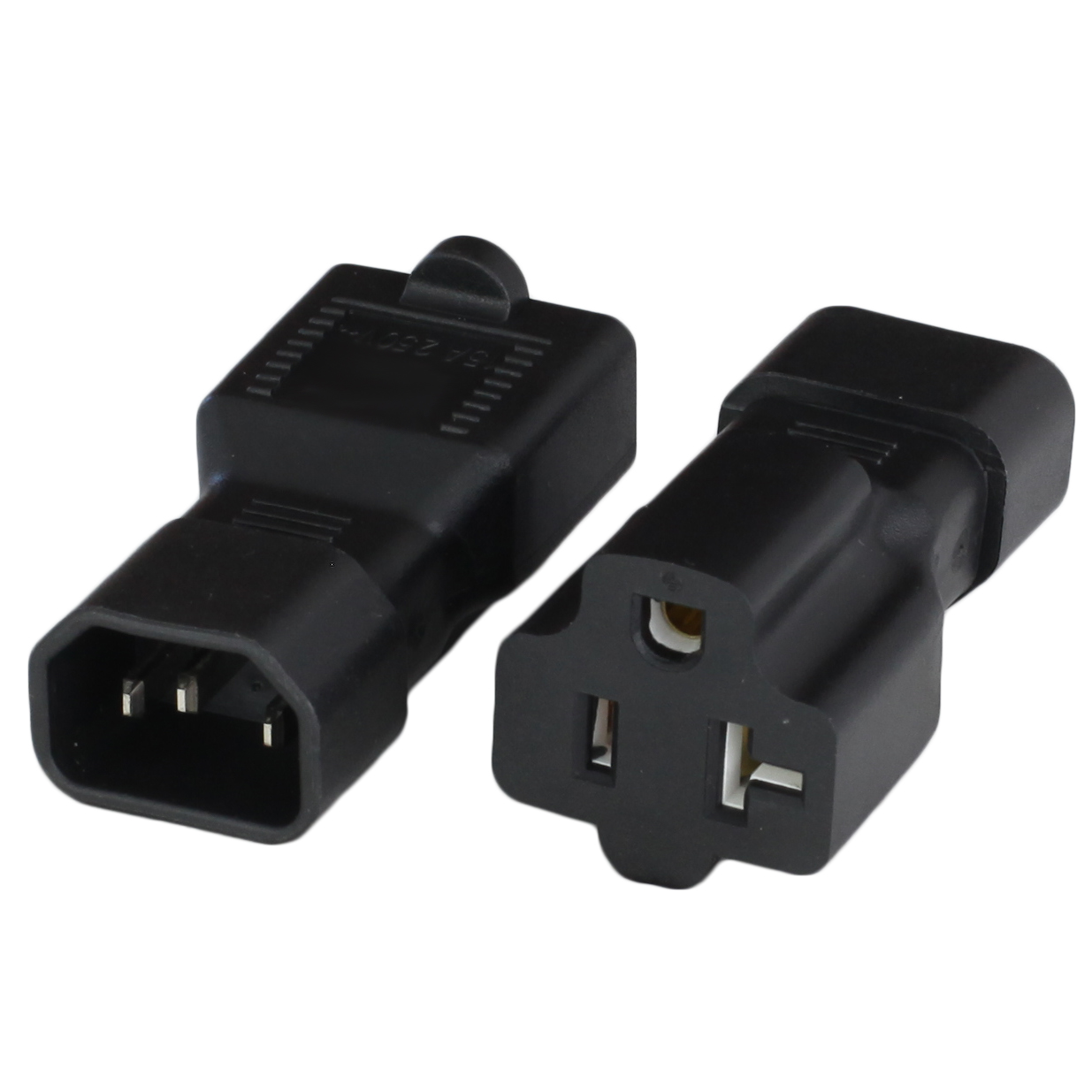 IEC 60320 C14 to NEMA 5-15 Adapter | 15A 250V Plug Adapter)