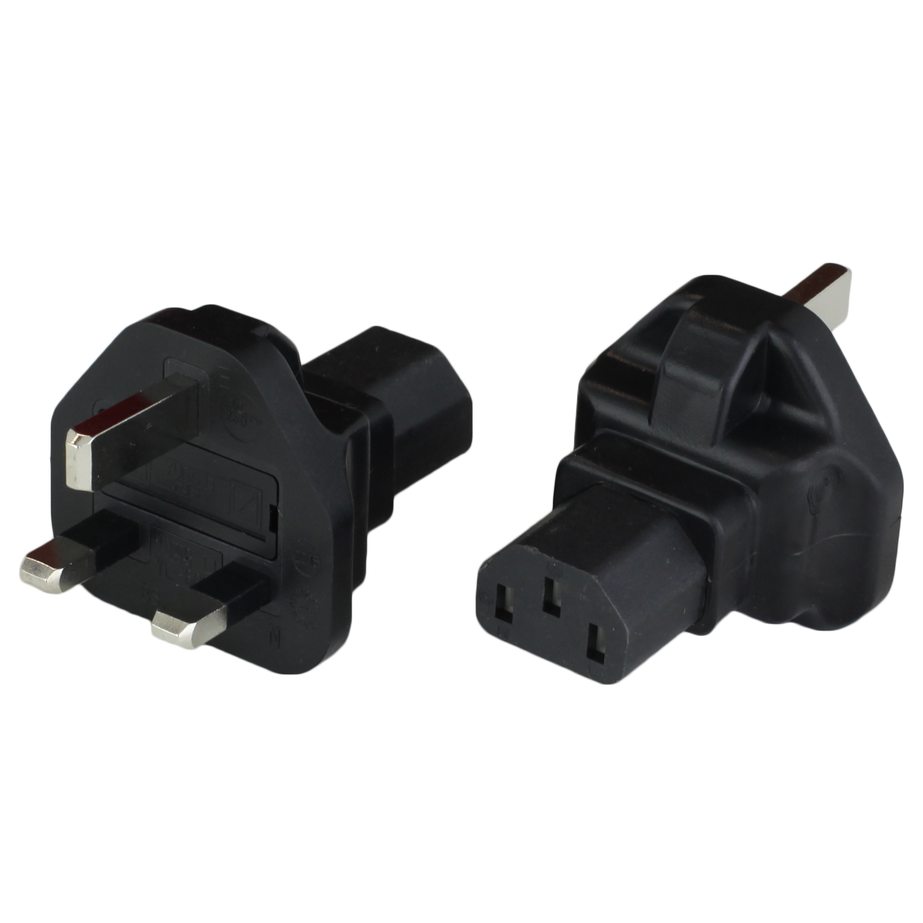 Adapter UK BS1363 Plug to IEC60320 C13 10A 250V - BLACK