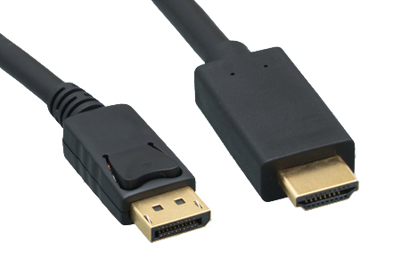 Black Displayport 1.2 to HDMI 28AWG Cables