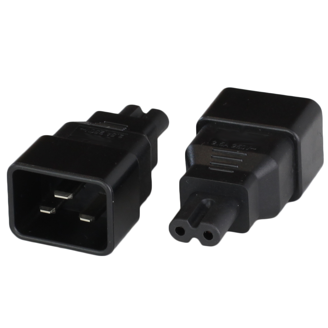 Adapter IEC60320 C20 Plug to C7 Connector Black