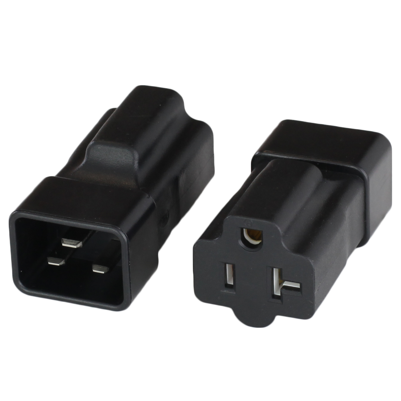Adapter IEC60320 C20 Plug To NEMA 5-15R Connector Black