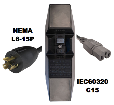 MANUAL RESET INLINE GFCI | L6-15P to IEC320 C15