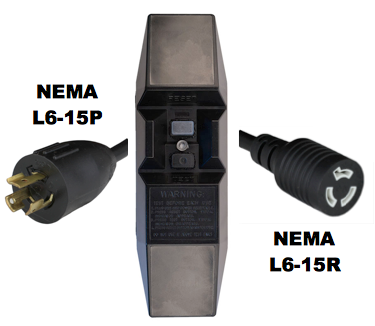 MANUAL RESET - INLINE STYLE - NEMA L6-15P/R GFCI EXTENSION CORD