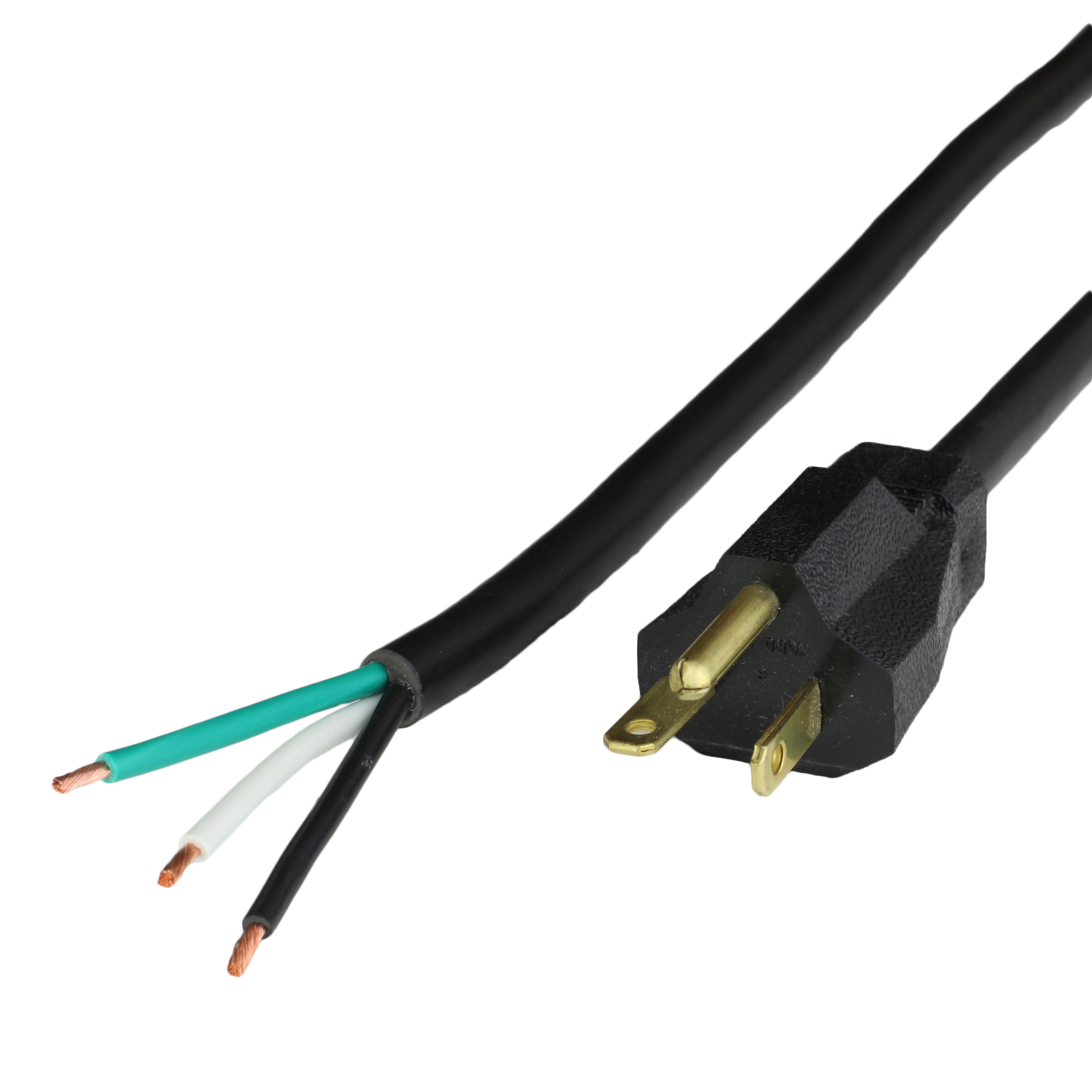 NEMA 5-20P to OPEN Power Cords (Pigtails, Whips, Power Supply Cables) - BLACK