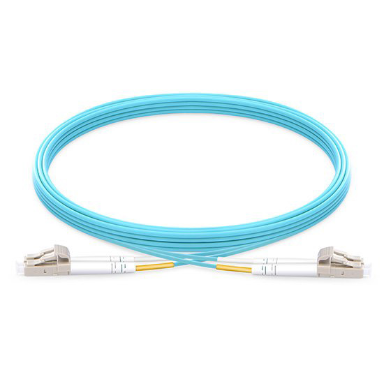 OM3 LC-LC Multimode Fiber Optic Patch Cables - Aqua