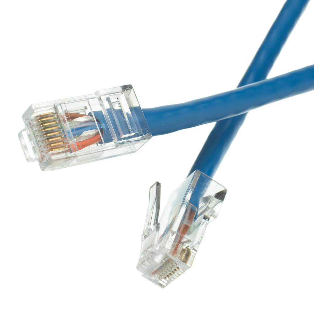 Unshielded CAT6 Blue Ethernet Patch Cable - Bootless RJ45 to RJ45