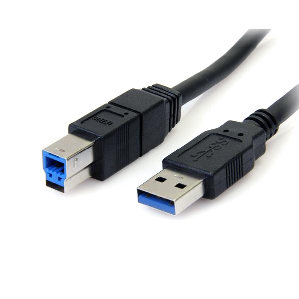 Black USB 3.0 Type A Male to USB Type B Male Cables